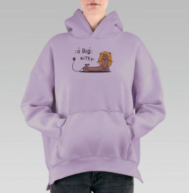 Большой котик, Hoodie Oversize Fiolet, утепленная