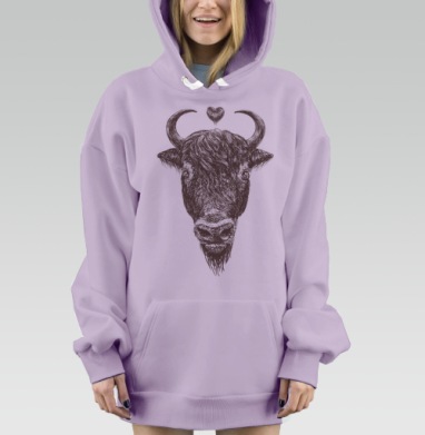 Булл, Hoodie Mjhigh Dig Mel, Fiolet, утепленная