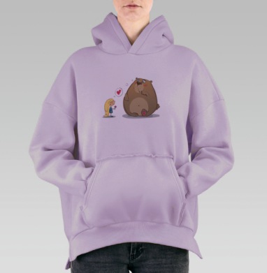 Candy for my sweety / Конфетка для моей сладости, Hoodie Oversize Fiolet, утепленная