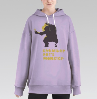 chamber pots monster / Горшок-монстр, Hoodie Long Oversize Fiolet