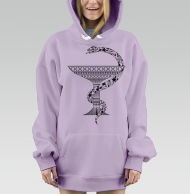 Чаша со змеей, Hoodie Mjhigh Dig Mel, Fiolet, утепленная