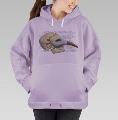 Череп с маской чумного доктора – символ жизни и смерти, Hoodie Oversize Fiolet