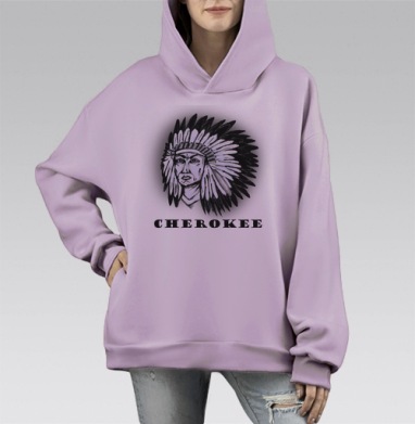Cherokee / Чероки, Hoodie Mono Fiolet, оверсайз, утепленная