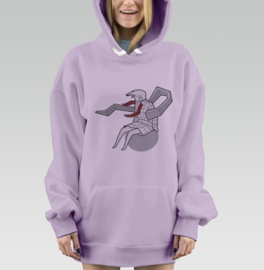 Цифровое расширение возможностей человека в футуристическом одиночестве, Hoodie Mjhigh Dig Mel, Fiolet, утепленная
