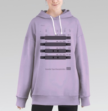 Compact Cassette Компакт кассета типы и характеристики магнитных лент, Hoodie Long Oversize Fiolet