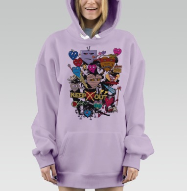 Crazy Lovers / Безумные влюбленные, Hoodie Mjhigh Dig Mel, Fiolet, утепленная
