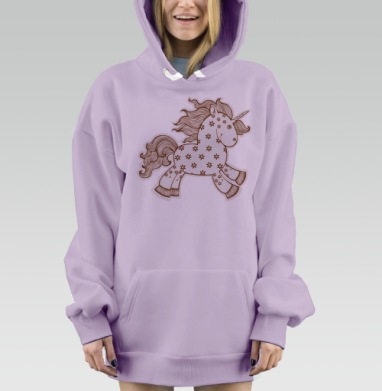 Цветочный единорог, Hoodie Mjhigh Dig Mel, Fiolet, утепленная