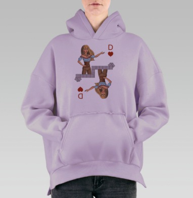 Дама червей, Hoodie Oversize Fiolet, утепленная