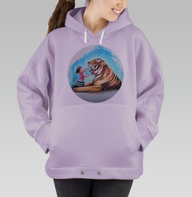 ДЕВОЧКА И ТИГР, Hoodie Oversize Fiolet