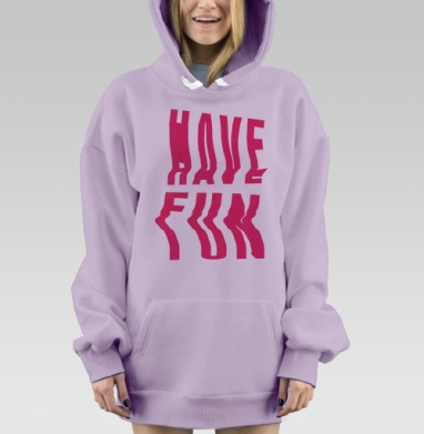 Дизайнерский постер HAVE FUN красно-розовый, Hoodie Mjhigh Dig Mel, Fiolet, утепленная