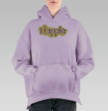 Экологичный постер с яблочной сердцевиной в стиле скетч, Hoodie Oversize Fiolet, утепленная