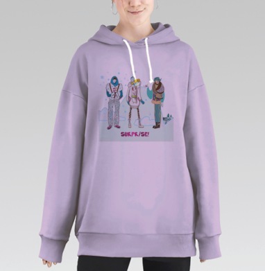 Экспрессивные зимние образы авангардная коллекция одежды, Hoodie Long Oversize Fiolet