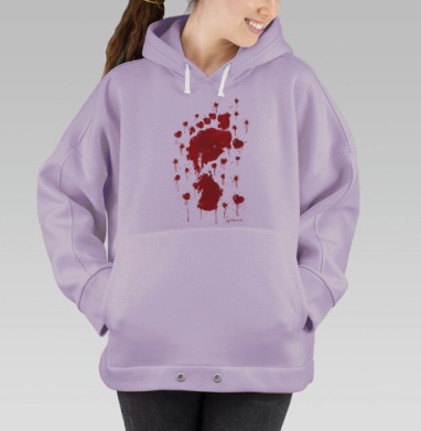 Экспрессивный отпечаток кровавой любви, Hoodie Oversize Fiolet
