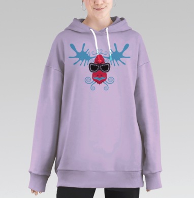 Elk / Лось, Hoodie Long Oversize Fiolet