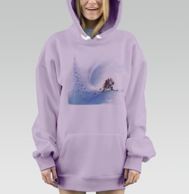 Ёлочкой, Hoodie Mjhigh Dig Mel, Fiolet, утепленная