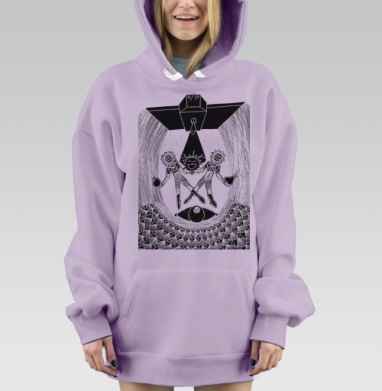 Floral astronauts / Цветочные астронавты, Hoodie Mjhigh Dig Mel, Fiolet, утепленная