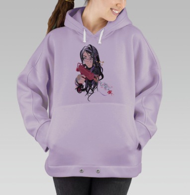 Flowers of love / Цветы любви, Hoodie Oversize Fiolet