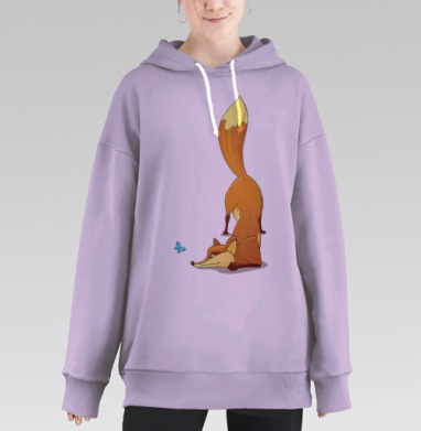 Fox / Лисичка, Hoodie Long Oversize Fiolet