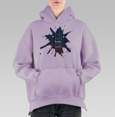 Футболка Клуб Мизантропии с мрачным дизайном, Hoodie Oversize Fiolet, утепленная