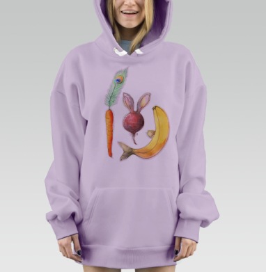 Генно-модифицированные продукты, Hoodie Mjhigh Dig Mel, Fiolet, утепленная