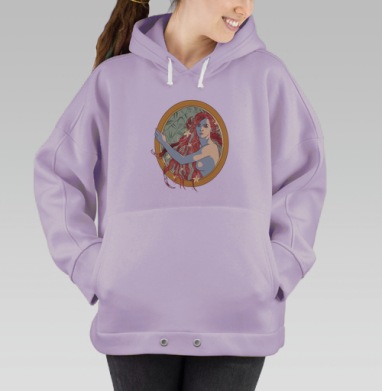 Женщина в зеркале с красными волосами, Hoodie Oversize Fiolet