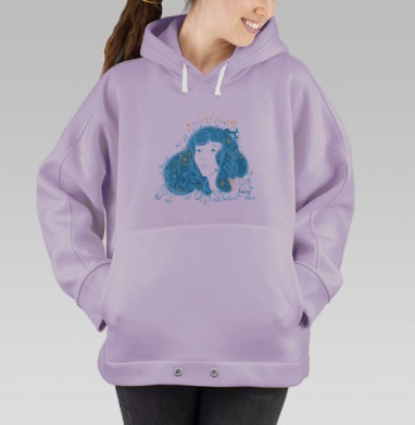 Женский портрет с фантазиями Женский портрет с фантазиями, Hoodie Oversize Fiolet