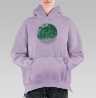 География присутствия с крупными городами России, Hoodie Oversize Fiolet, утепленная