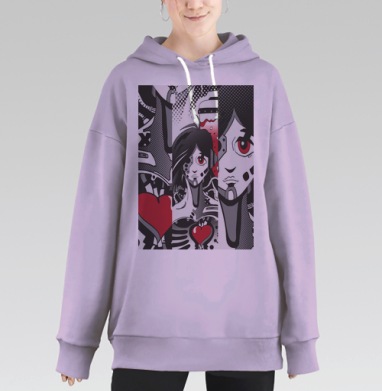 Живое сердце, Hoodie Long Oversize Fiolet