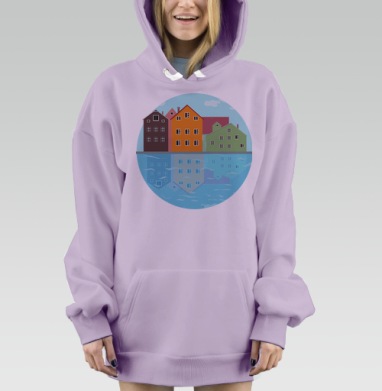 Город у реки, Hoodie Mjhigh Dig Mel, Fiolet, утепленная