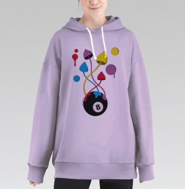 Грибы, Hoodie Long Oversize Fiolet