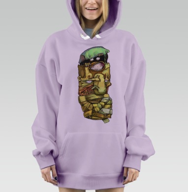 Гротескный тотем из деформированных лиц, Hoodie Mjhigh Dig Mel, Fiolet, утепленная