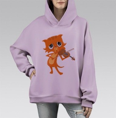 Грусть, Hoodie Mono Fiolet, оверсайз, утепленная