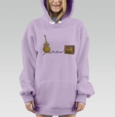 Guitar & Amp / Гитара и усилитель, Hoodie Mjhigh Dig Mel, Fiolet, утепленная