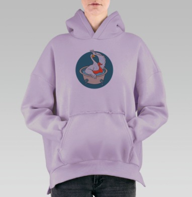 Гусь-купальщик, Hoodie Oversize Fiolet, утепленная