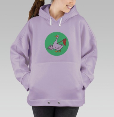 Гусь с сачком — забавный мультяшный персонаж, Hoodie Oversize Fiolet