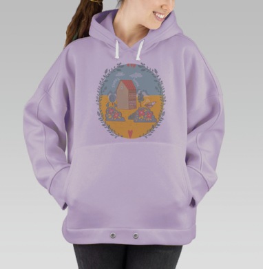 Hone sweet home / Дом, милый дом, Hoodie Oversize Fiolet