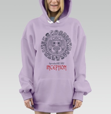 Inception – Начало в красном шрифте Wonton font, Hoodie Mjhigh Dig Mel, Fiolet, утепленная