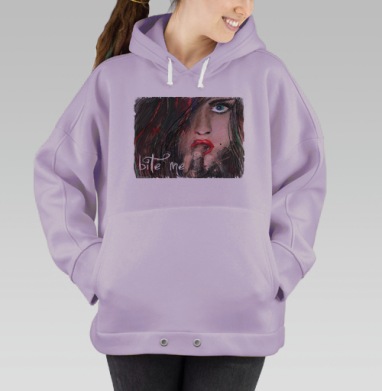 Картина «Bite Me»: Дерзкий образ женщины, Hoodie Oversize Fiolet