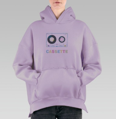 Кассета-иллюстрация, Hoodie Oversize Fiolet, утепленная