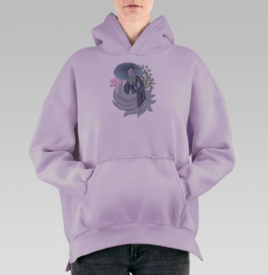 Кицунэ, Hoodie Oversize Fiolet, утепленная