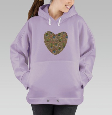 Коллекция кактусов., Hoodie Oversize Fiolet