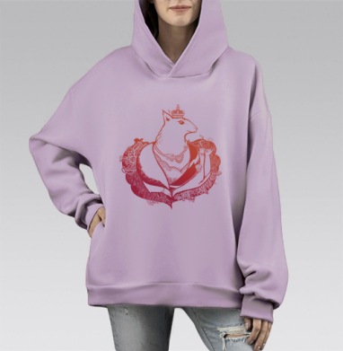 Королева белок, Hoodie Mono Fiolet, оверсайз, утепленная