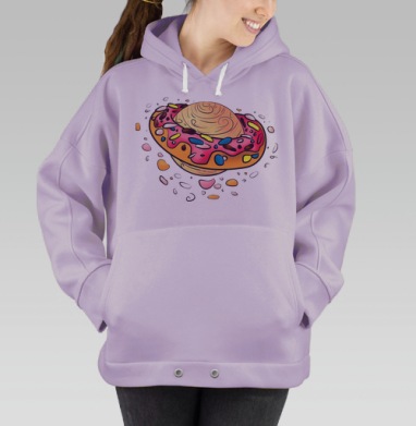 Космическая сказка: пончик-кольцо для планеты, Hoodie Oversize Fiolet