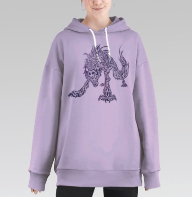 космический волк, Hoodie Long Oversize Fiolet