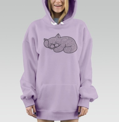 Кот, Hoodie Mjhigh Dig Mel, Fiolet, утепленная