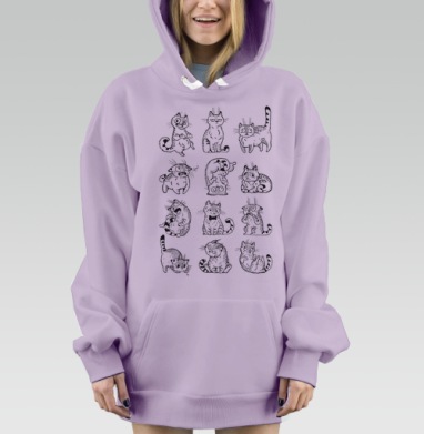Кот Макс, Hoodie Mjhigh Dig Mel, Fiolet, утепленная