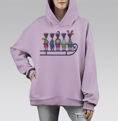 КОТЭ-2013, Hoodie Mono Fiolet, оверсайз, утепленная