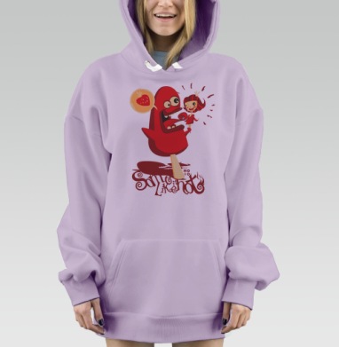 Красный монстр мороженое с девочкой Some Like It Hot, Hoodie Mjhigh Dig Mel, Fiolet, утепленная