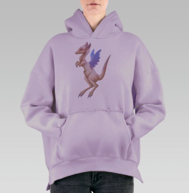 крылатый кенгуру, Hoodie Oversize Fiolet, утепленная