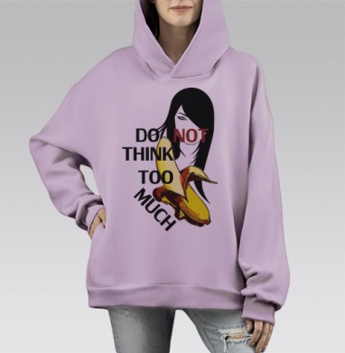 Lady BANANA / Леди БАНАН, Hoodie Mono Fiolet, оверсайз, утепленная